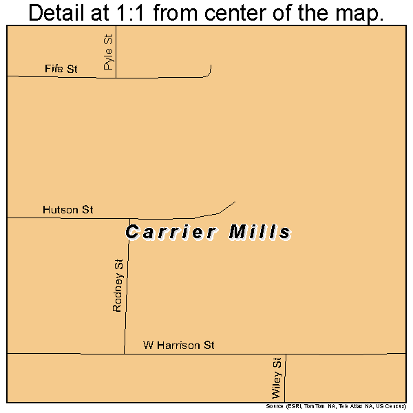 Carrier Mills, Illinois road map detail