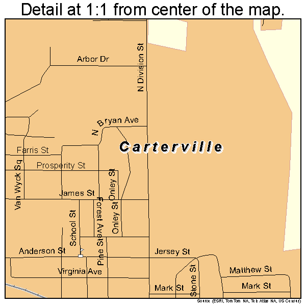Carterville, Illinois road map detail