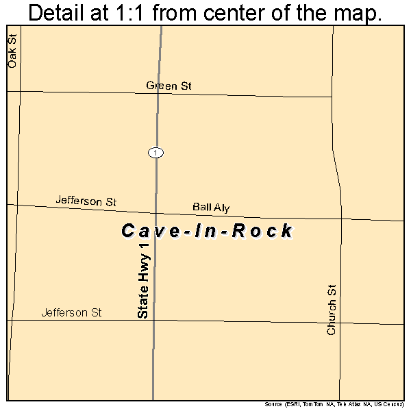 Cave-In-Rock, Illinois road map detail