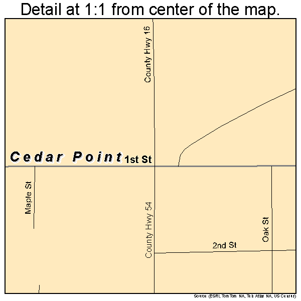 Cedar Point, Illinois road map detail