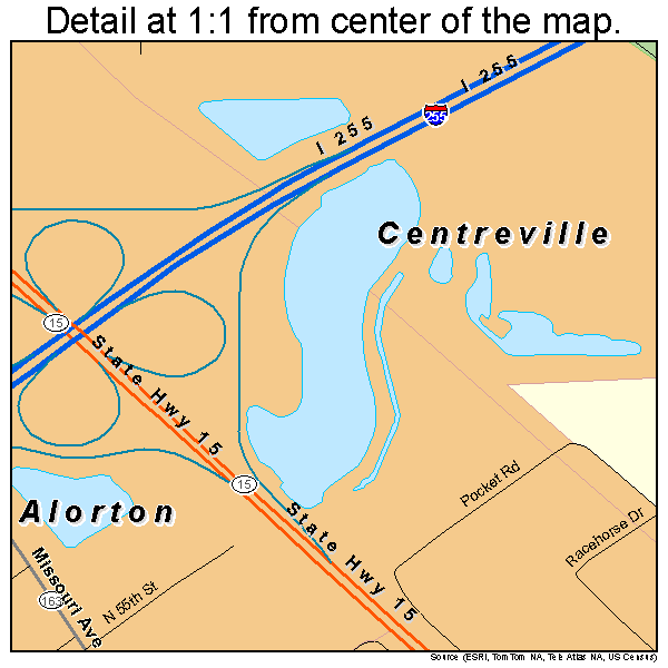 Centreville, Illinois road map detail