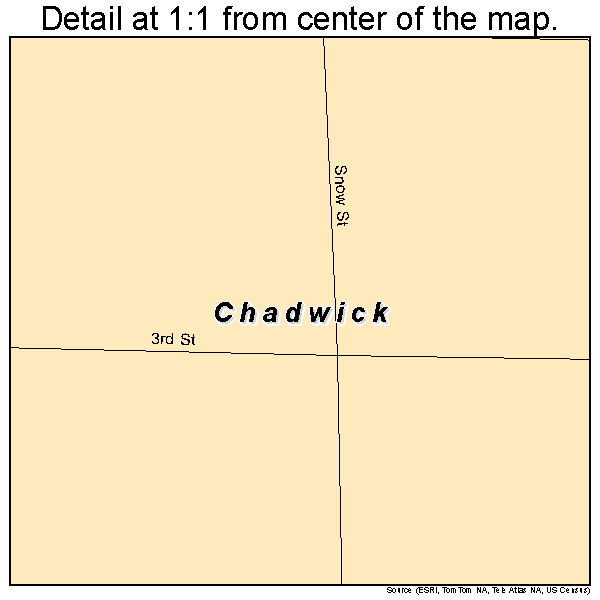 Chadwick, Illinois road map detail