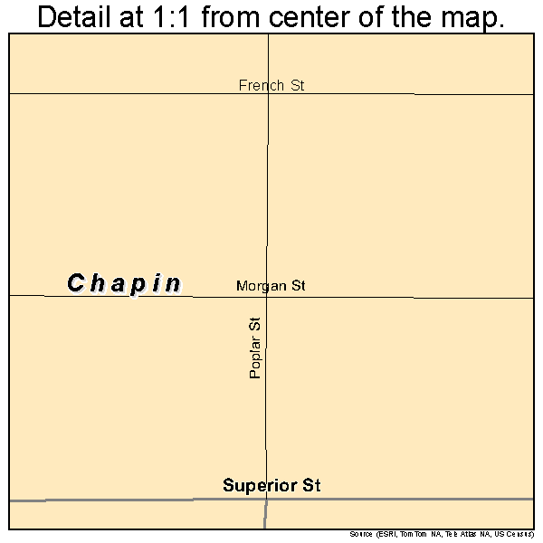 Chapin, Illinois road map detail