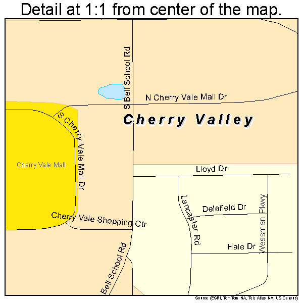 Cherry Valley, Illinois road map detail