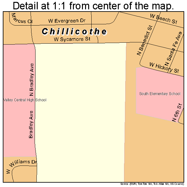 Chillicothe, Illinois road map detail