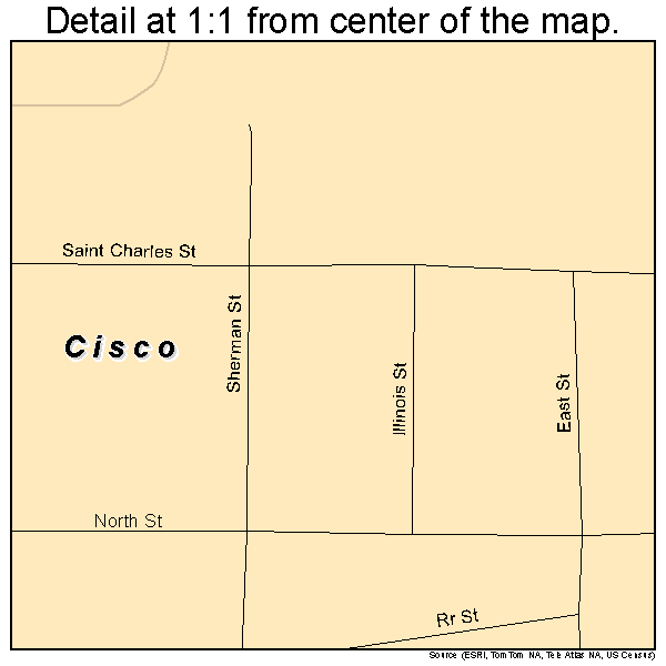 Cisco, Illinois road map detail