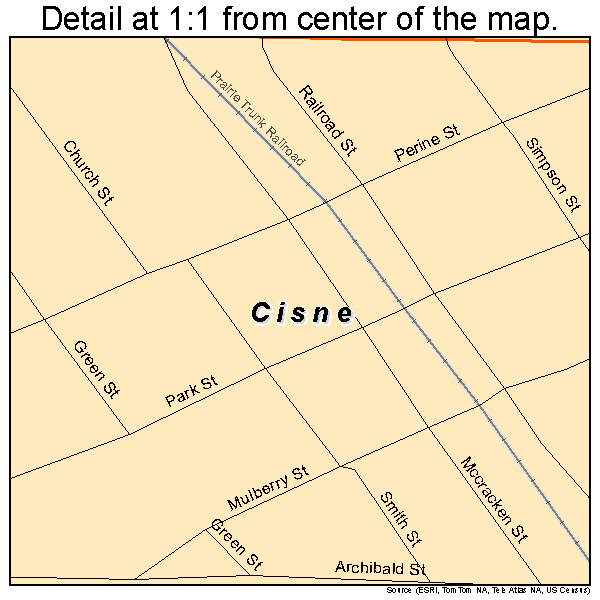 Cisne, Illinois road map detail