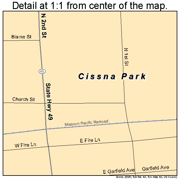 Cissna Park, Illinois road map detail