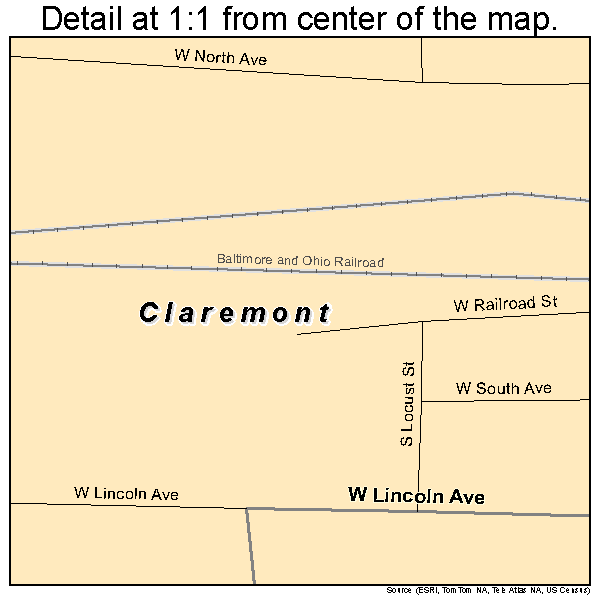 Claremont, Illinois road map detail