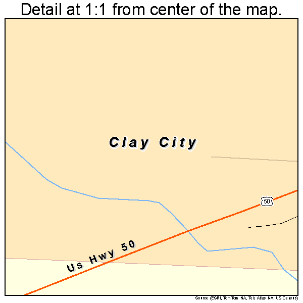 Clay City, Illinois road map detail