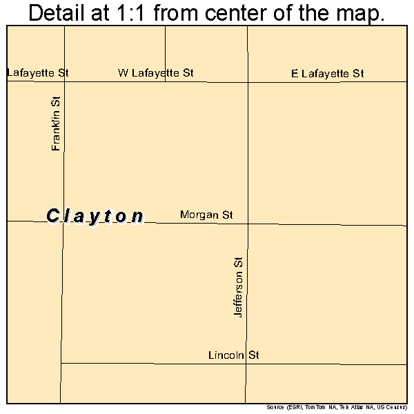 Clayton, Illinois road map detail