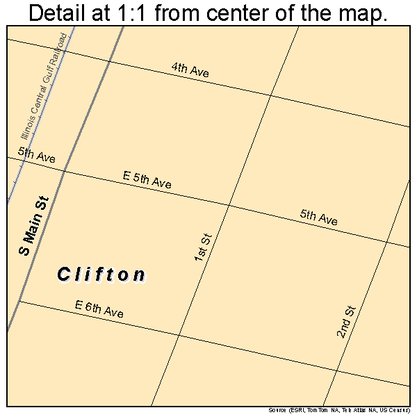 Clifton, Illinois road map detail
