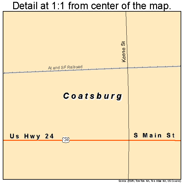 Coatsburg, Illinois road map detail