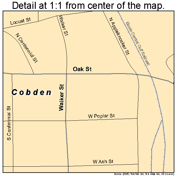Cobden, Illinois road map detail
