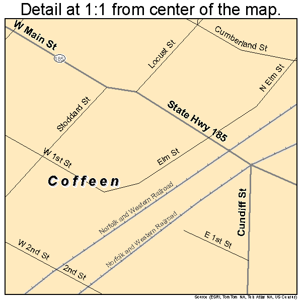 Coffeen, Illinois road map detail