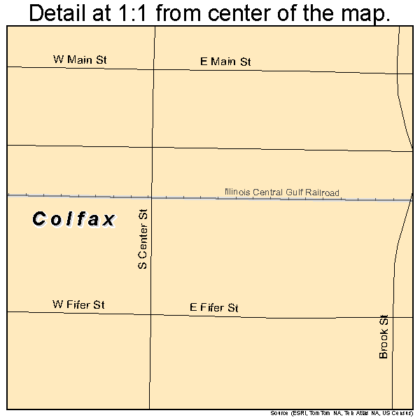 Colfax, Illinois road map detail