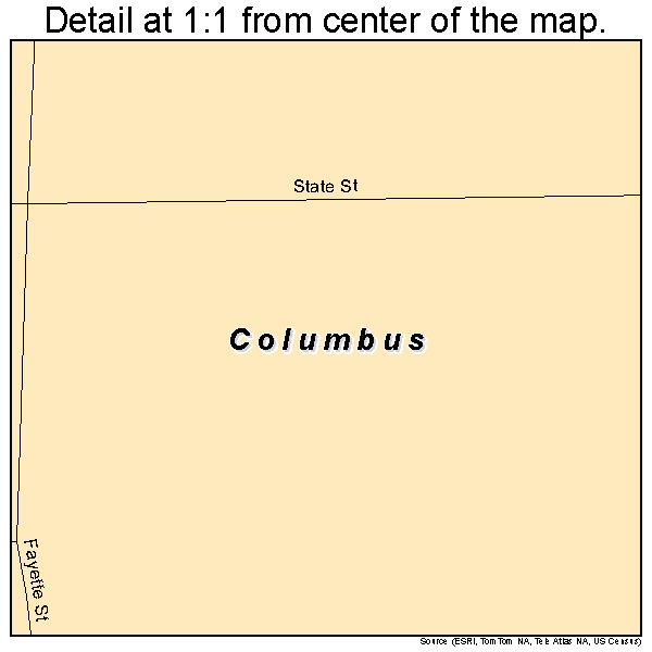 Columbus, Illinois road map detail