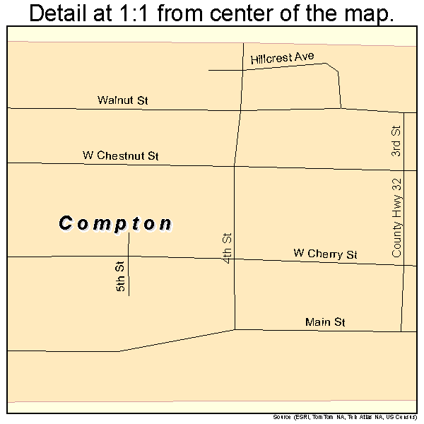 Compton, Illinois road map detail