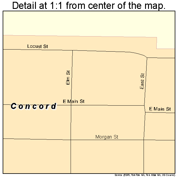 Concord, Illinois road map detail