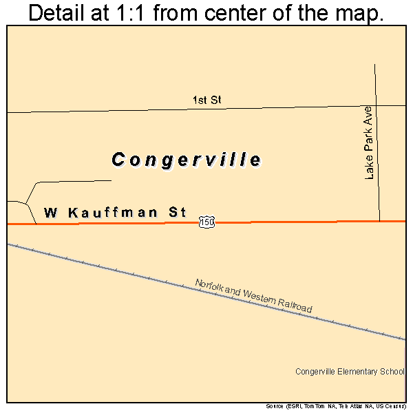 Congerville, Illinois road map detail