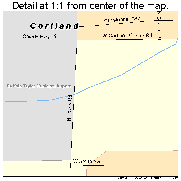 Cortland, Illinois road map detail