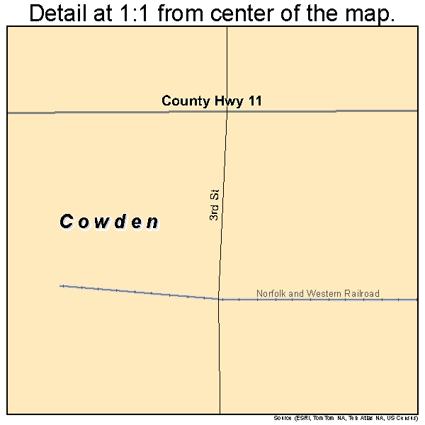 Cowden, Illinois road map detail