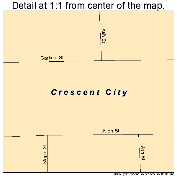 Crescent City, Illinois road map detail