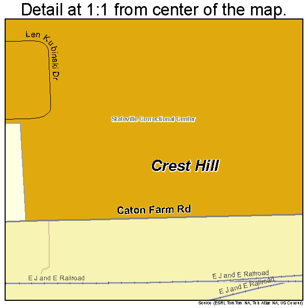 Crest Hill, Illinois road map detail