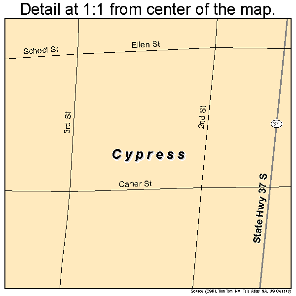 Cypress, Illinois road map detail