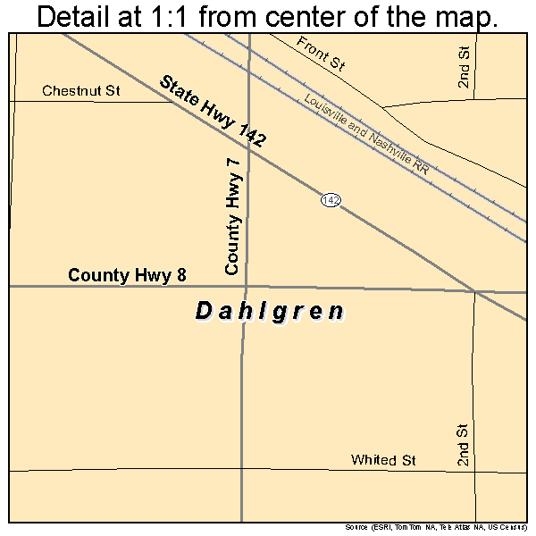 Dahlgren, Illinois road map detail