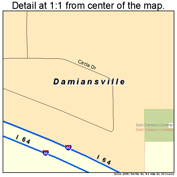 Damiansville, Illinois road map detail