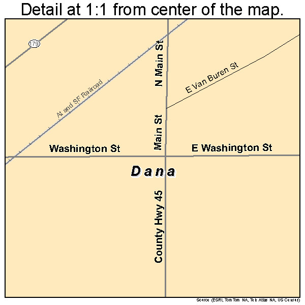 Dana, Illinois road map detail