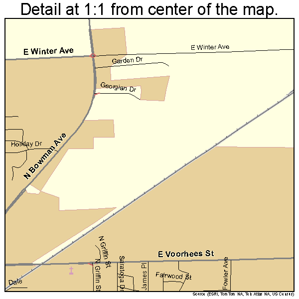 Danville, Illinois road map detail