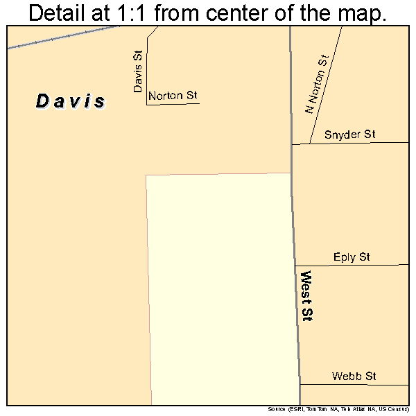 Davis, Illinois road map detail