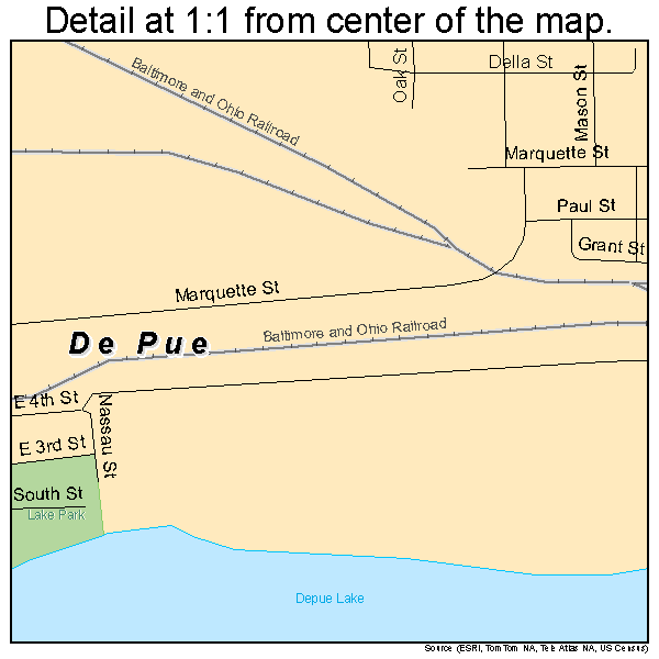 De Pue, Illinois road map detail