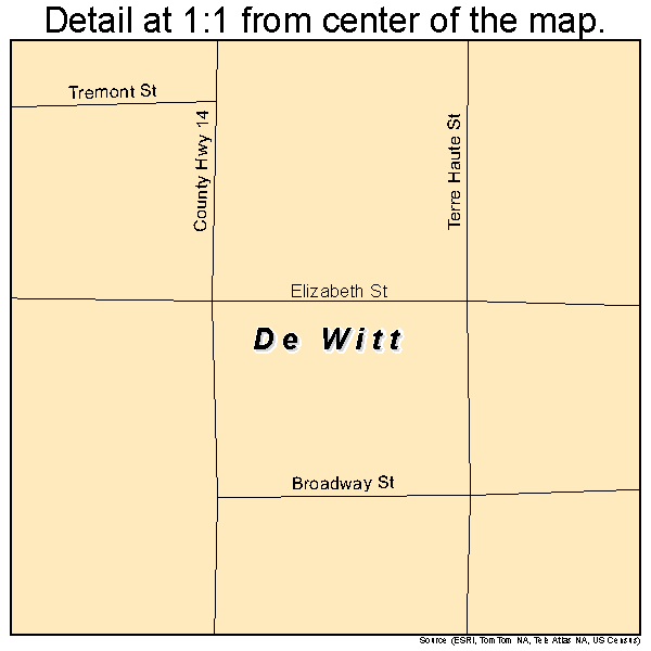 De Witt, Illinois road map detail