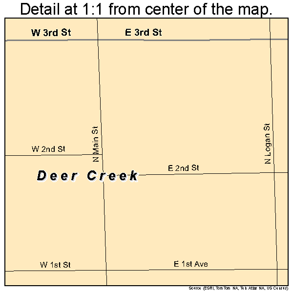 Deer Creek, Illinois road map detail