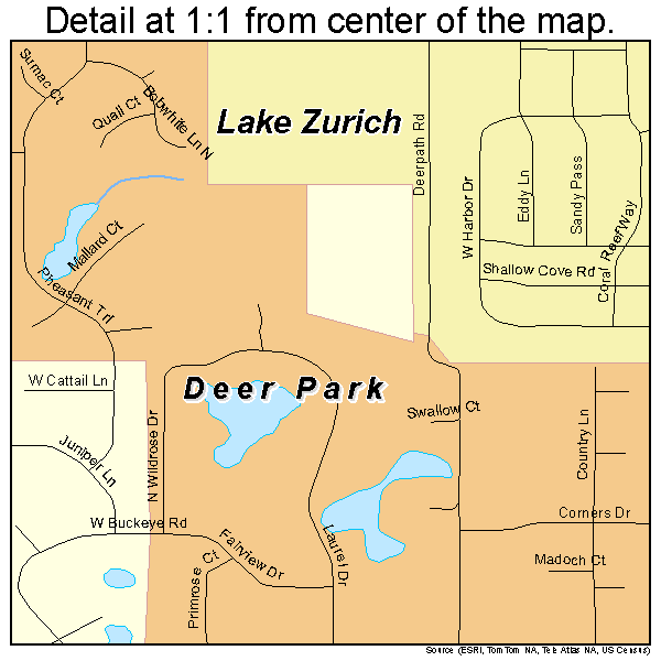 Deer Park, Illinois road map detail