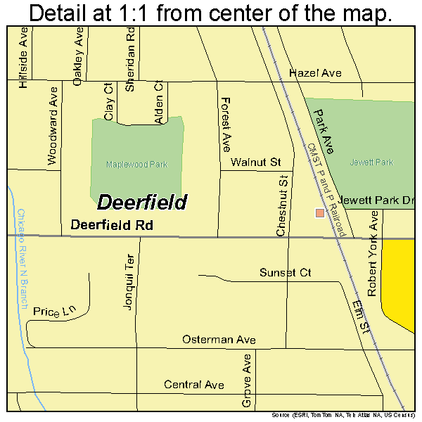 Deerfield, Illinois road map detail