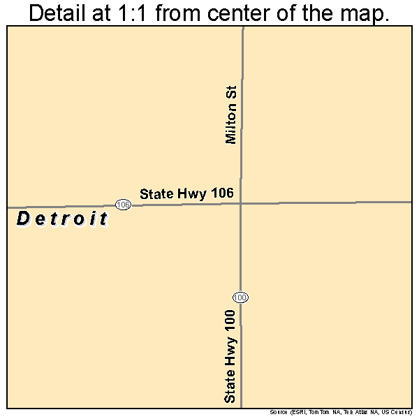 Detroit, Illinois road map detail