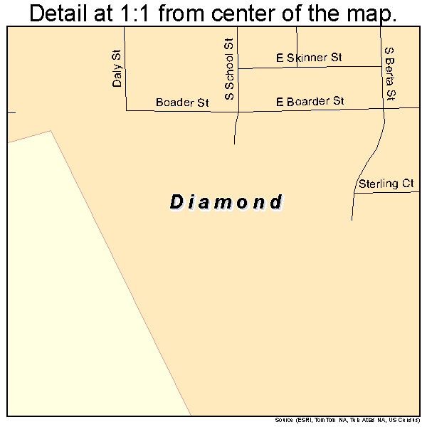 Diamond, Illinois road map detail