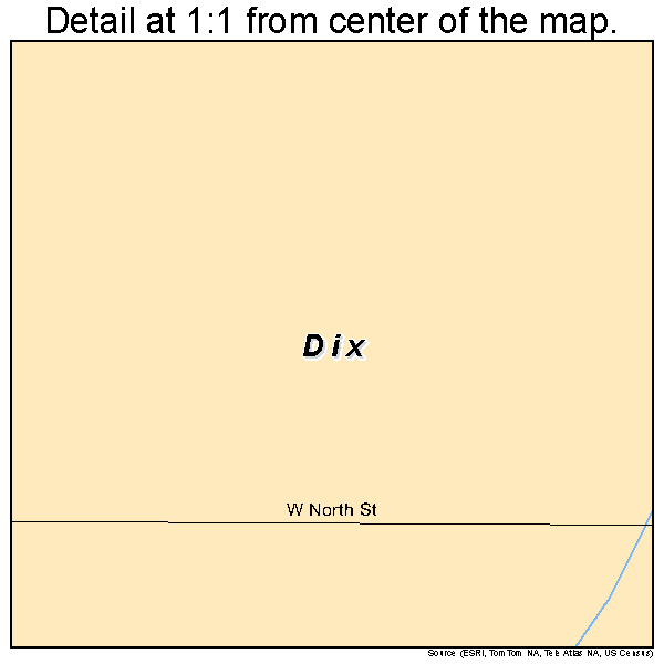 Dix, Illinois road map detail