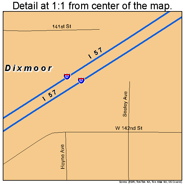 Dixmoor, Illinois road map detail