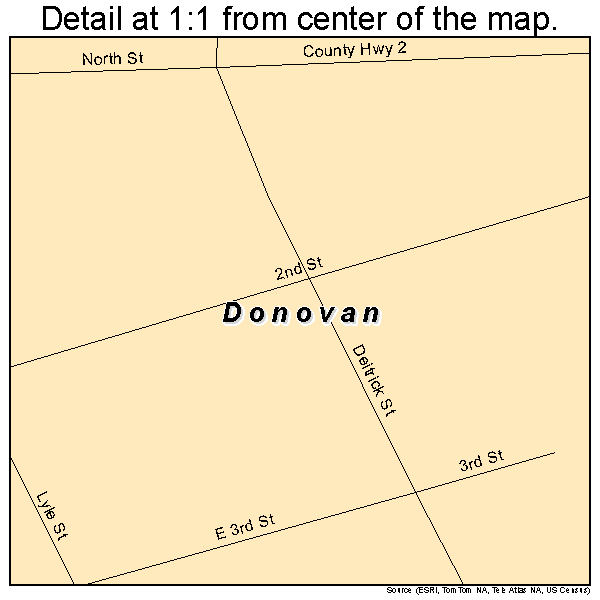 Donovan, Illinois road map detail