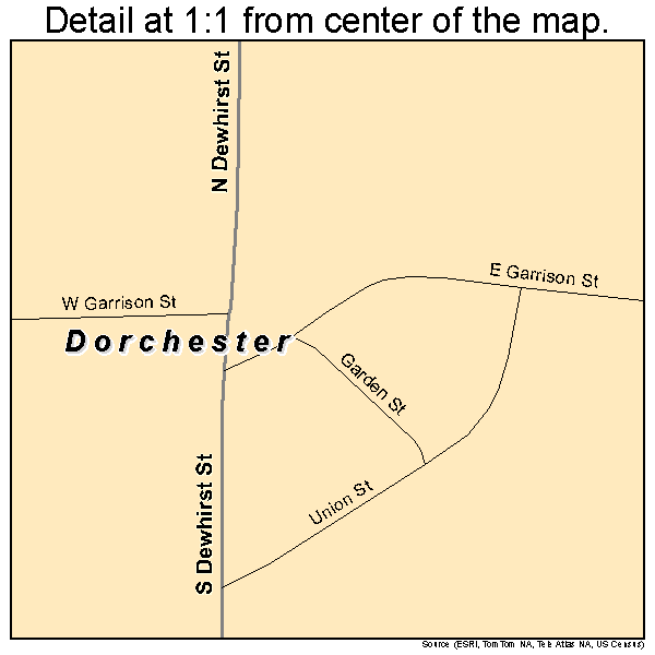 Dorchester, Illinois road map detail