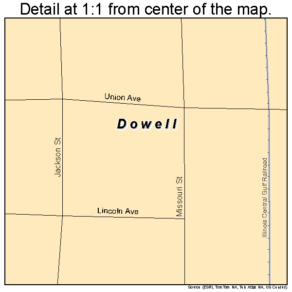 Dowell, Illinois road map detail
