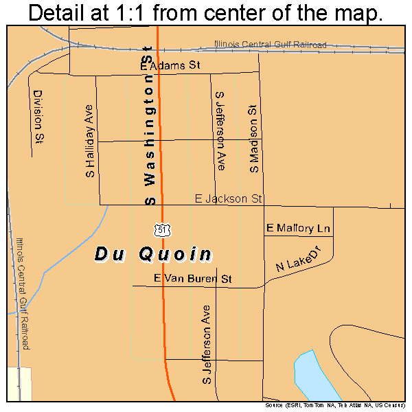 Du Quoin, Illinois road map detail
