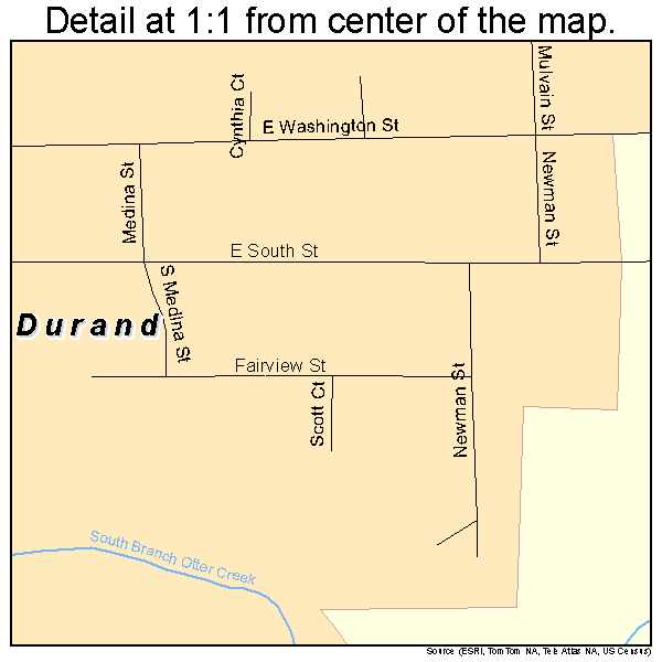 Durand, Illinois road map detail