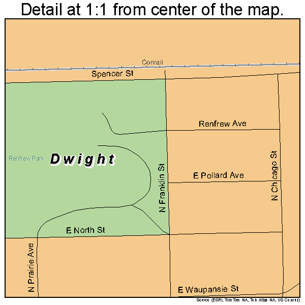 Dwight, Illinois road map detail