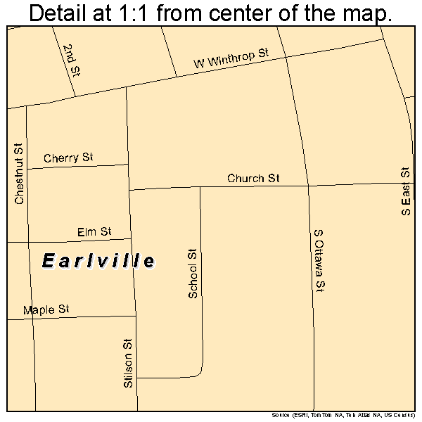 Earlville, Illinois road map detail